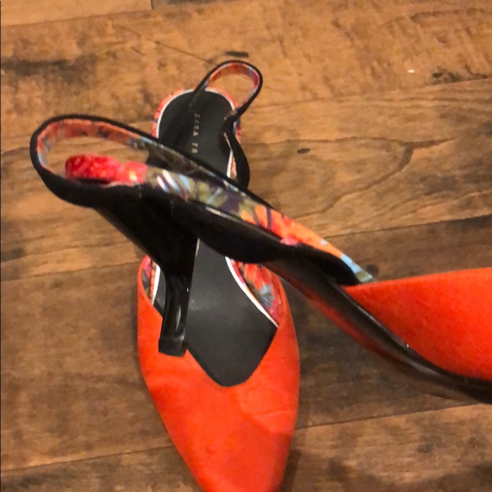 Zara orange small heels